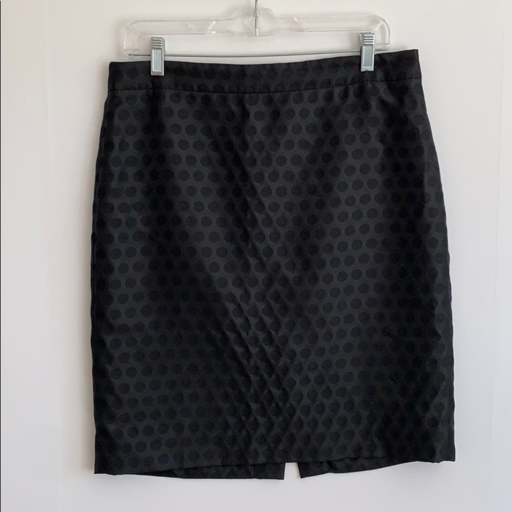 J Crew Factory pencil skirt in black polka dot
